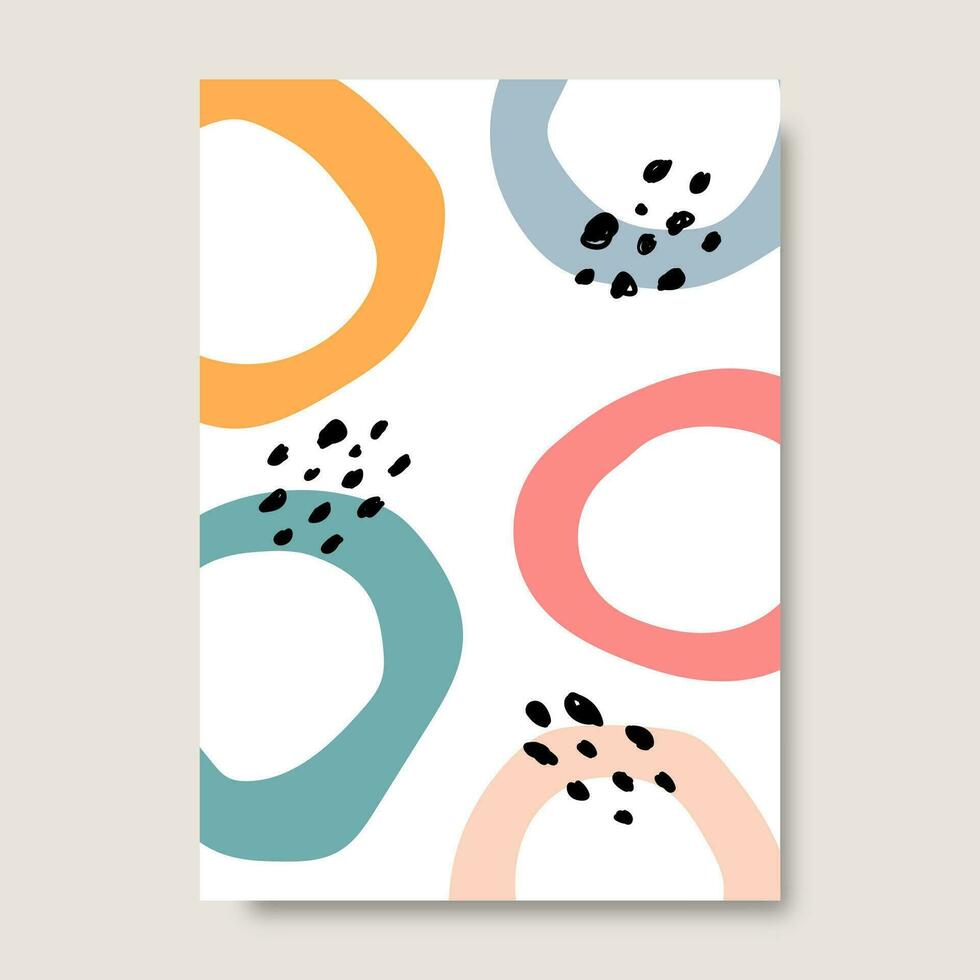 abstract posters met hand- getrokken biologisch vormen en pastel kleur. vector illustratie