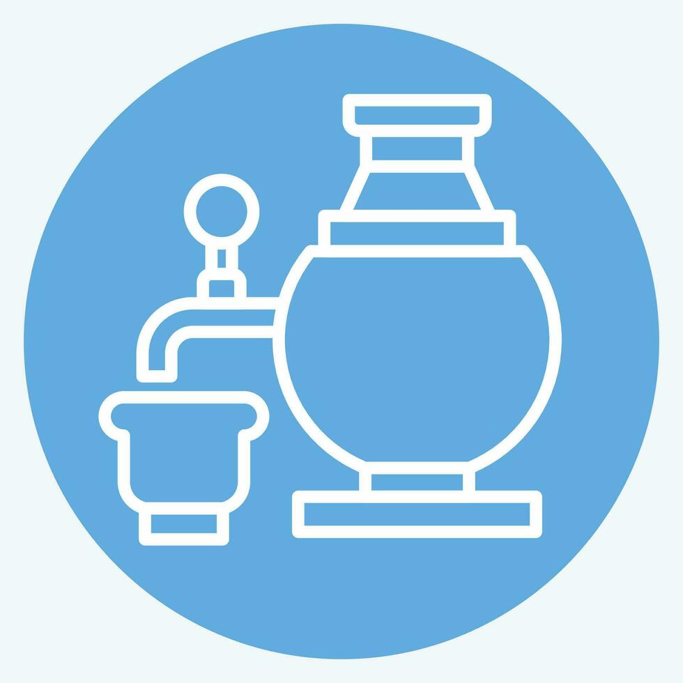 icoon samovar. verwant naar Rusland symbool. blauw ogen stijl. gemakkelijk ontwerp bewerkbaar. gemakkelijk illustratie vector