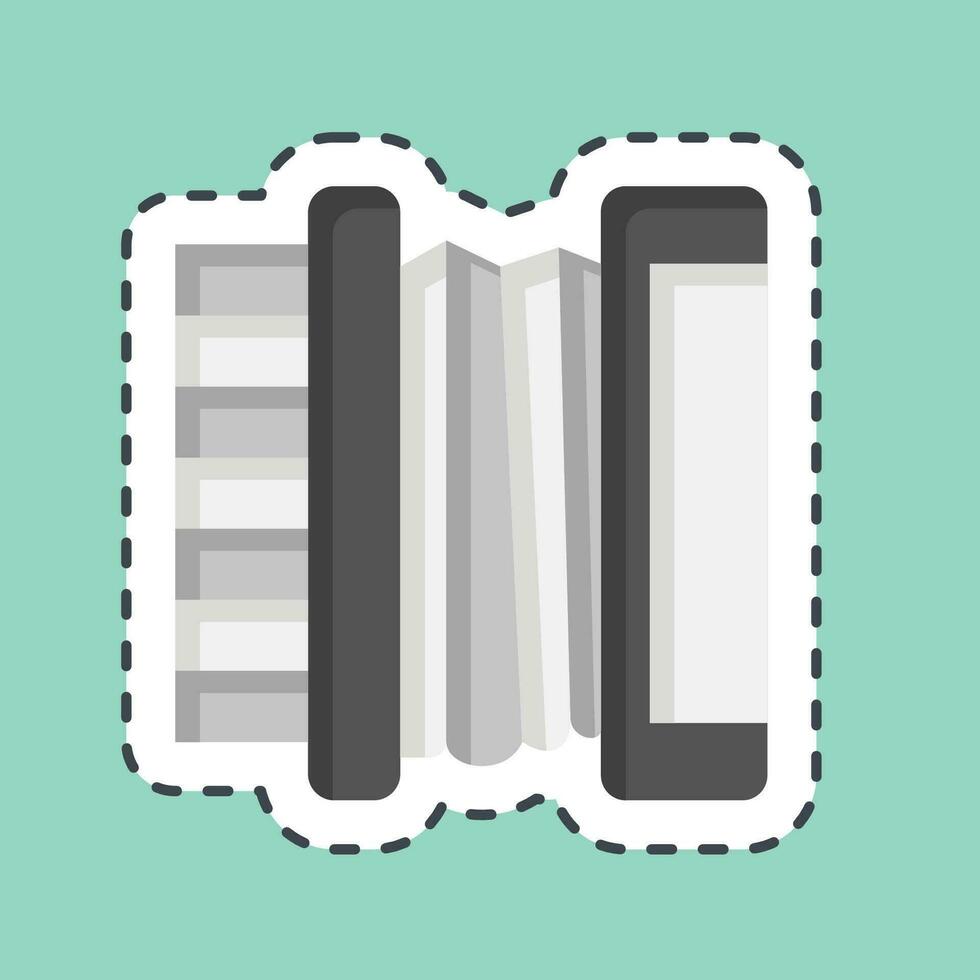 sticker lijn besnoeiing accordeon. verwant naar Rusland symbool. gemakkelijk ontwerp bewerkbaar. gemakkelijk illustratie vector