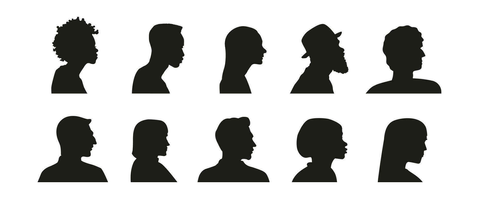 portret silhouet kant visie profiel afbeelding. vector