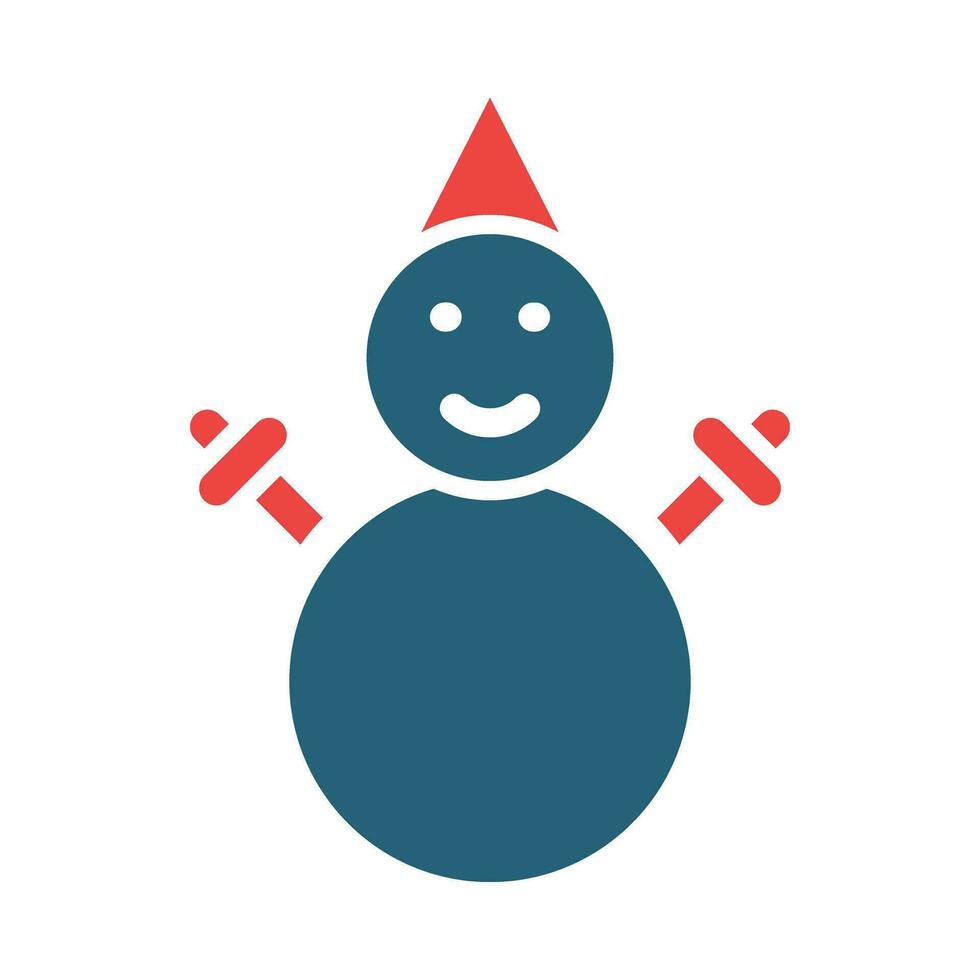 sneeuwman vector glyph twee kleur icoon voor persoonlijk en reclame gebruiken.