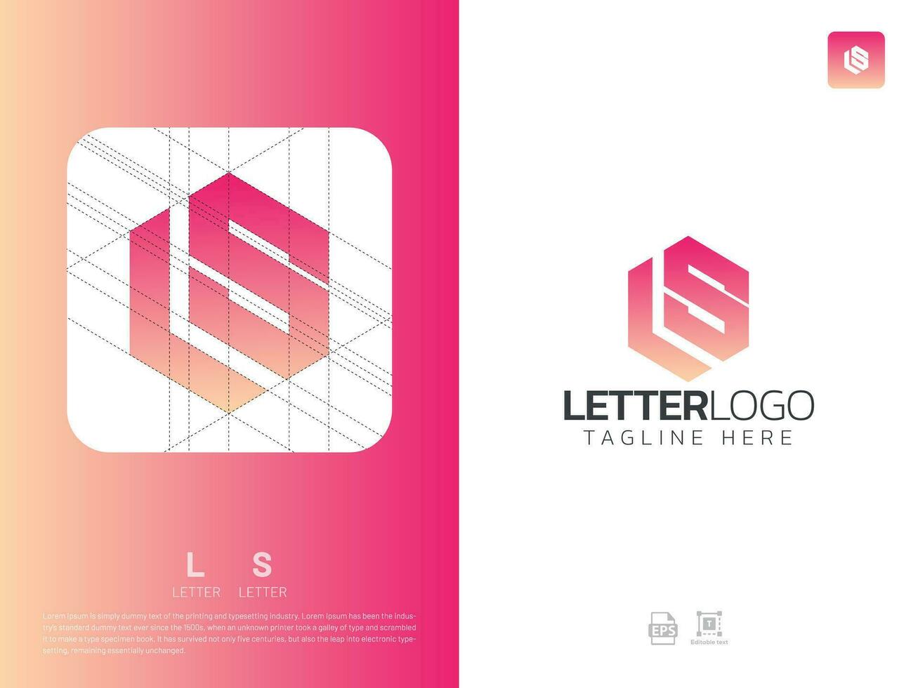 brief ls monogram eerste logo, geometrisch, modern, verloop, rooster logo vector