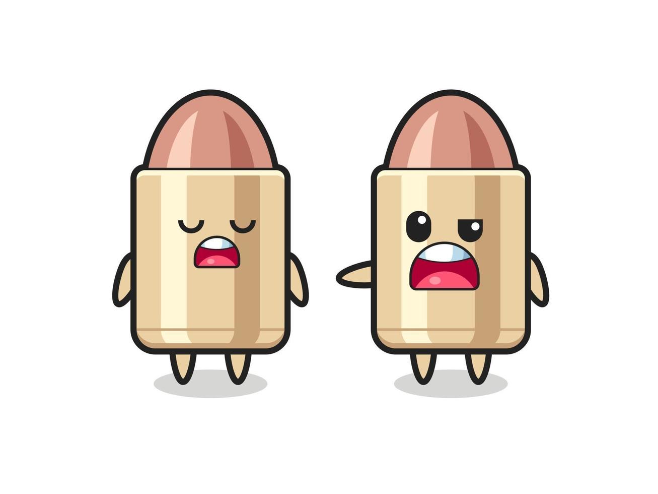 illustratie van de ruzie tussen twee schattige bullet-personages vector