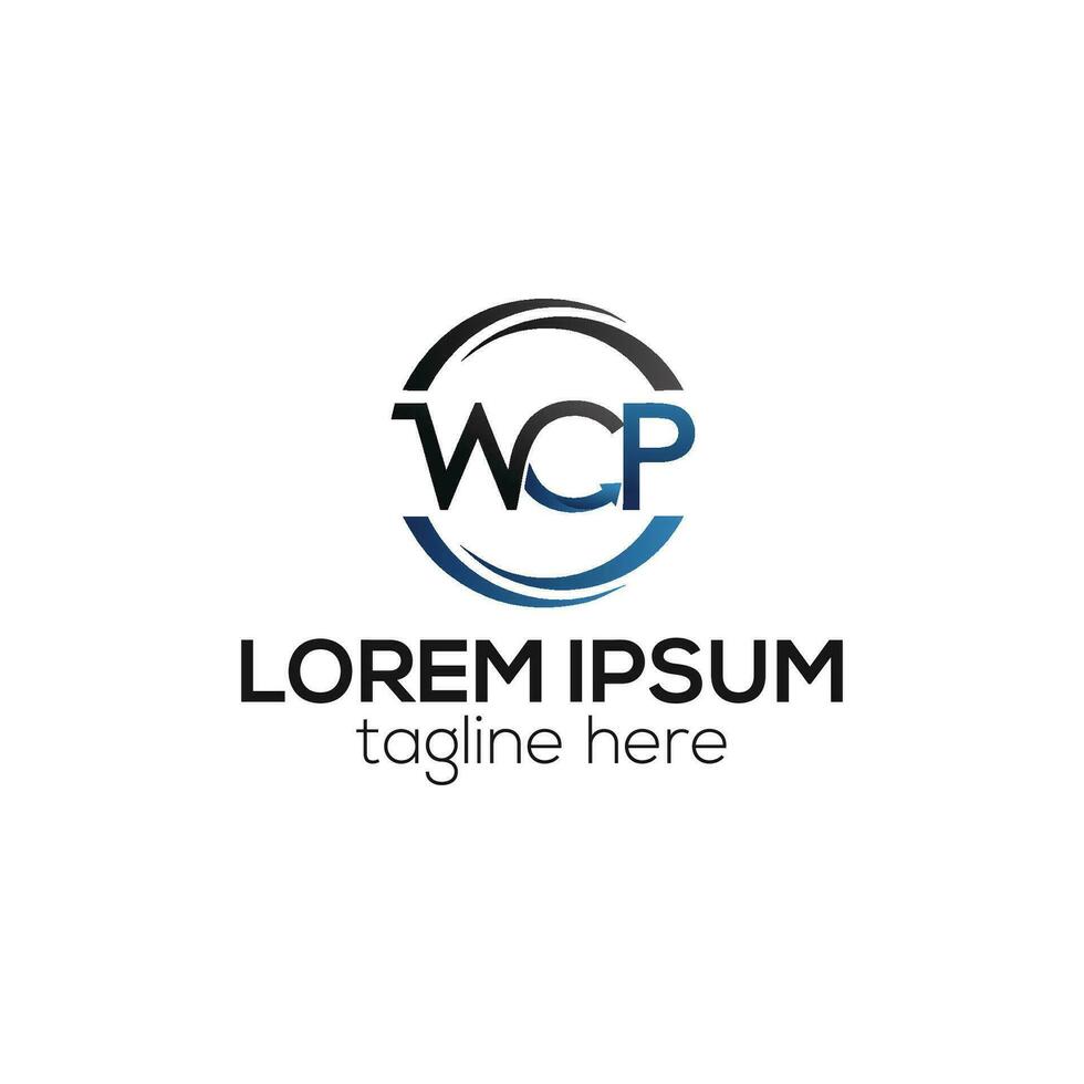 eerste wcp brief modern luxe monogram logo ontwerp geïsoleerd vector sjabloon