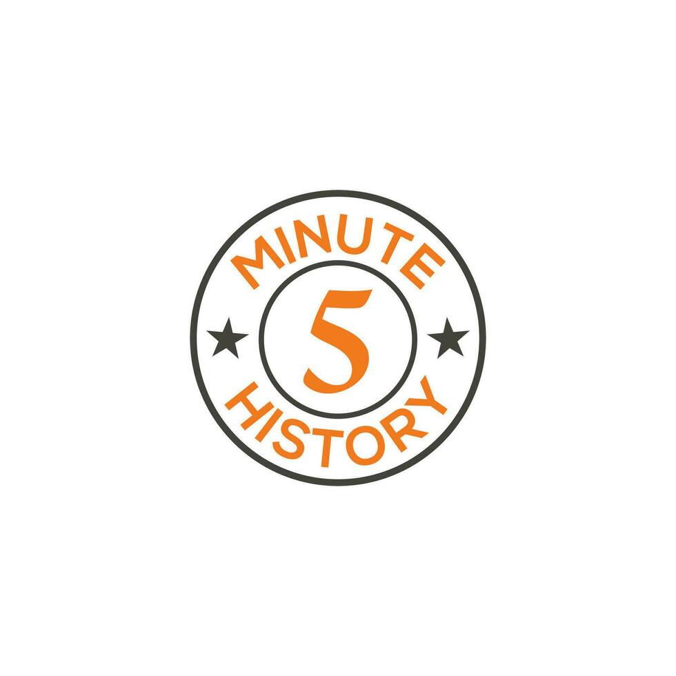 5 minuten timer monogram logo stopwatch, Koken tijd etiket ontwerp geïsoleerd vector sjabloon