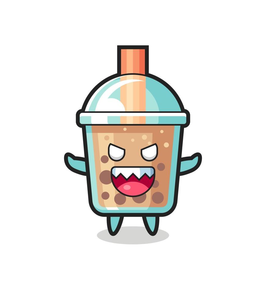 illustratie van kwaad bubble tea mascotte karakter vector