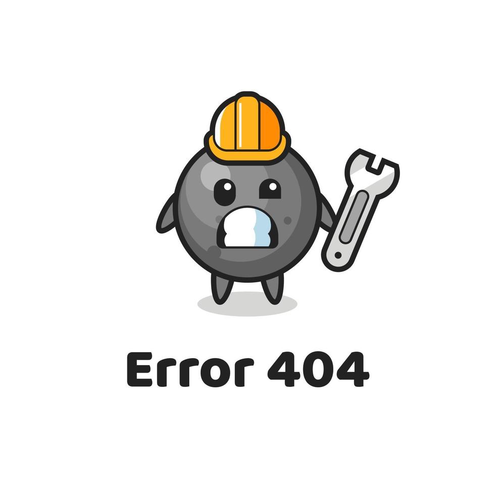 error 404 met de schattige kanonskogelmascotte vector
