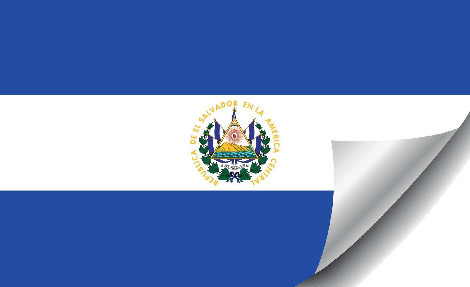 el salvador vlag met gekrulde hoek vector