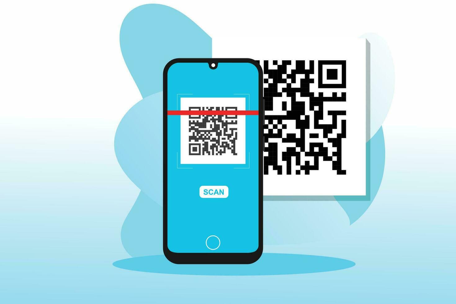 scannen qr code Aan smartphone monster qr code voor scannen qr vector