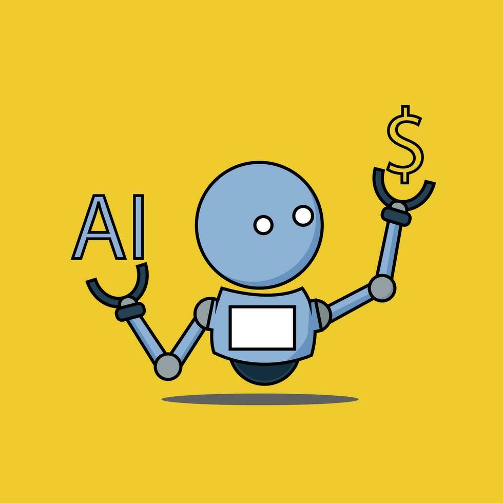 ai robots dat maken geld kunst ilustration vector