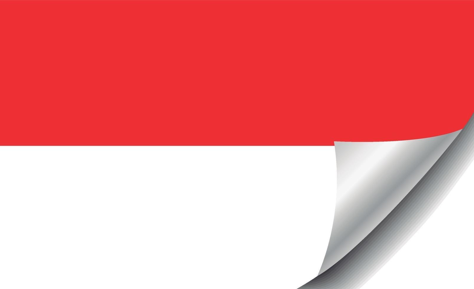 Indonesische vlag met gekrulde hoek vector