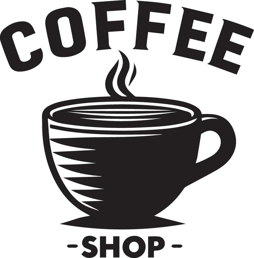 koffie winkel vector logo illustratie zwart kleur silhouet 2