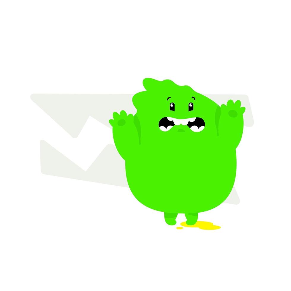 illustratie van een groen kawaiimonster. vector