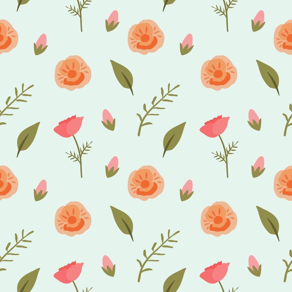 schattig papaver bloemen naadloos patroon vector