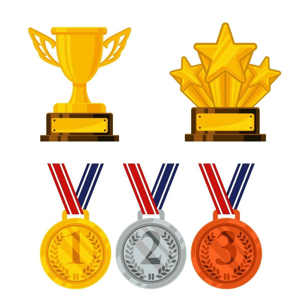 trofee en medaille vector