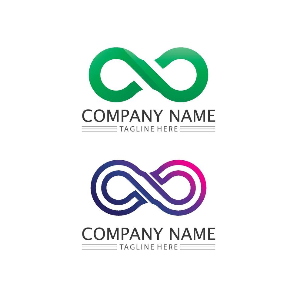 infinity design logo en 8 icon business en corporate oneindigheidssymbool vector