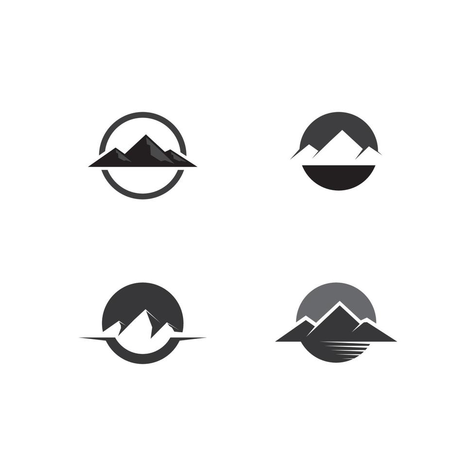 berg pictogram logo ijsberg en ontwerp heuvels vector