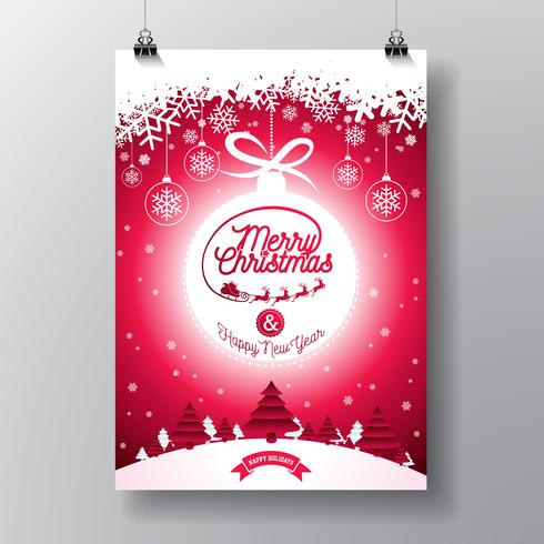 Vrolijke Kerstmisillustratie met Typografie vector