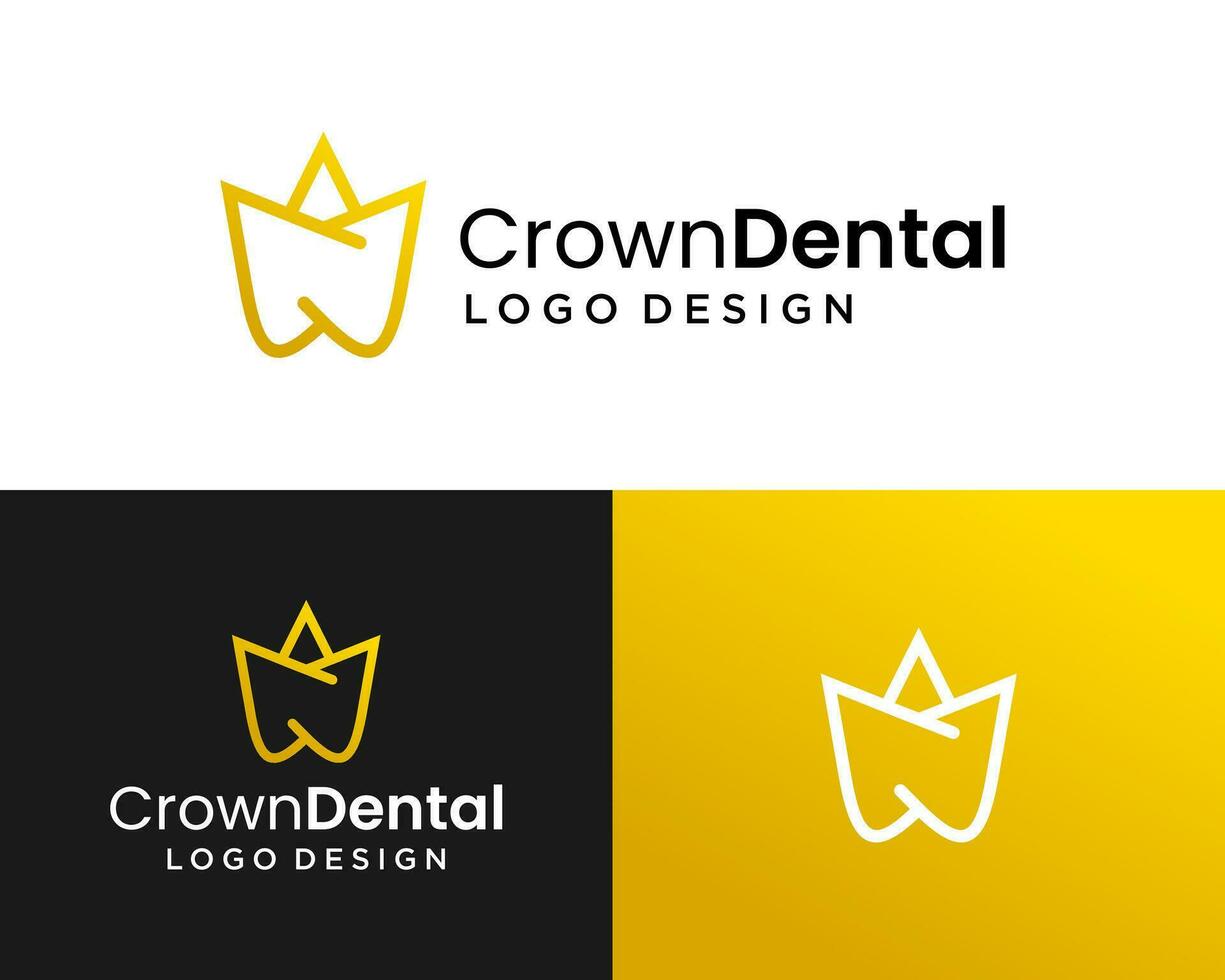 kroon koning koningin tandarts gezondheidszorg medisch kliniek geneeskunde logo ontwerp. vector