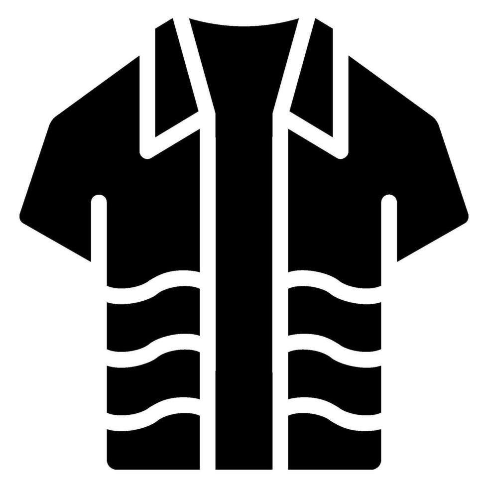 hawaiiaans overhemd glyph icoon vector