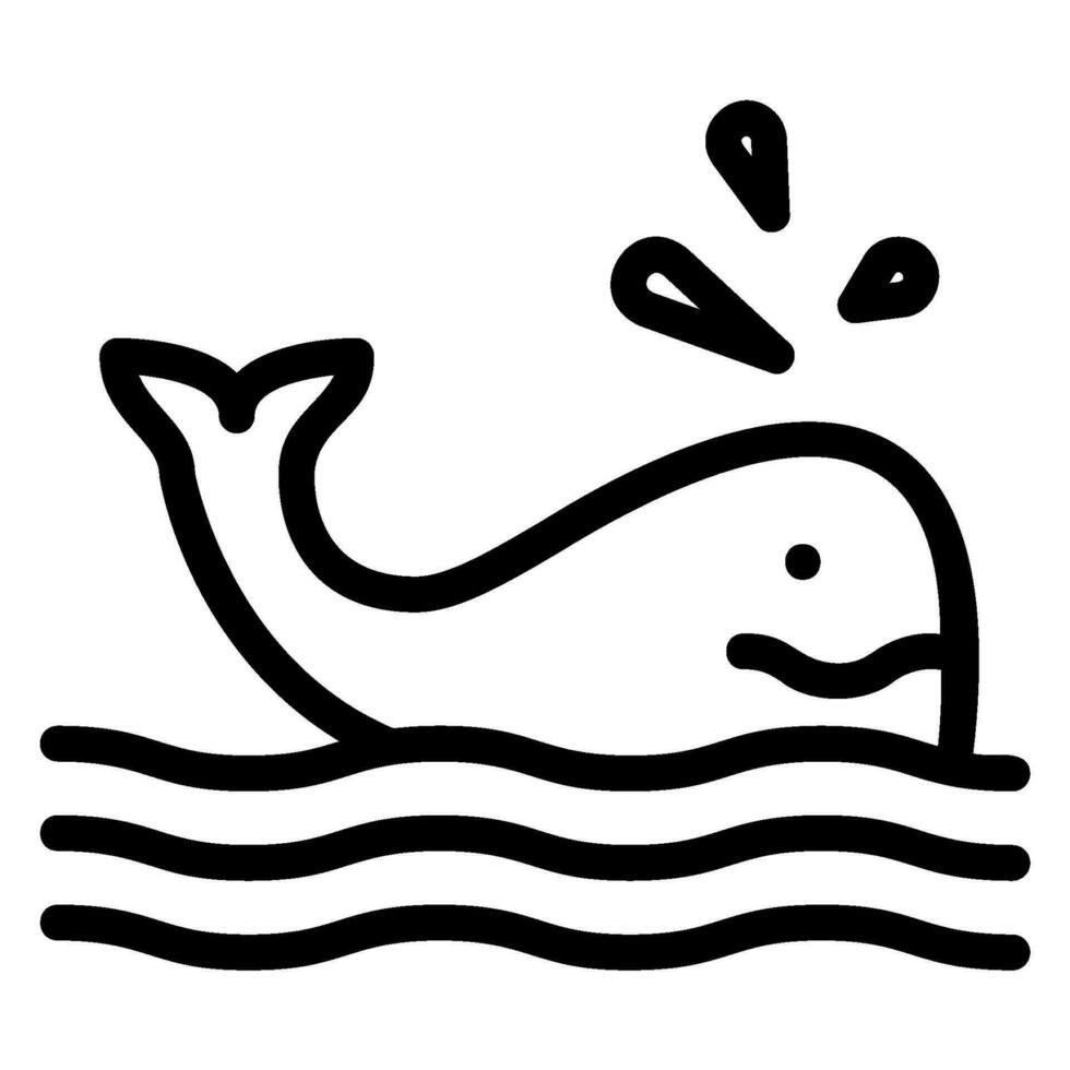 walvis lijn icoon vector