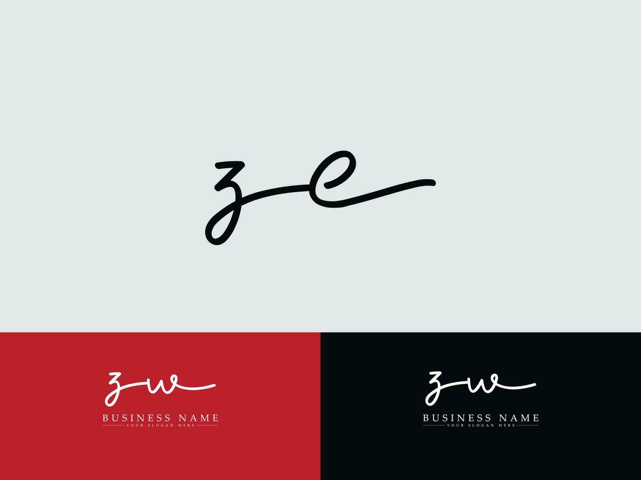 eerste ze handtekening luxe logo icoon, minimalistische ze logo brief vector sjabloon