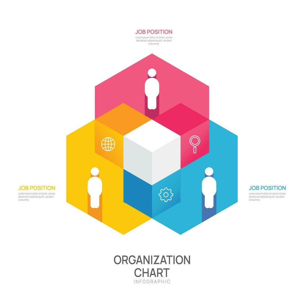 infographic sjabloon voor organisatie tabel met bedrijf avatar pictogrammen. vector infographic voor bedrijf.