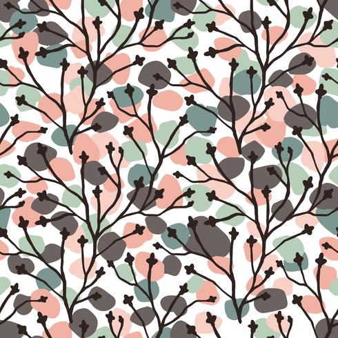 Abstract floral naadloze patroon met trendy hand getrokken texturen. vector