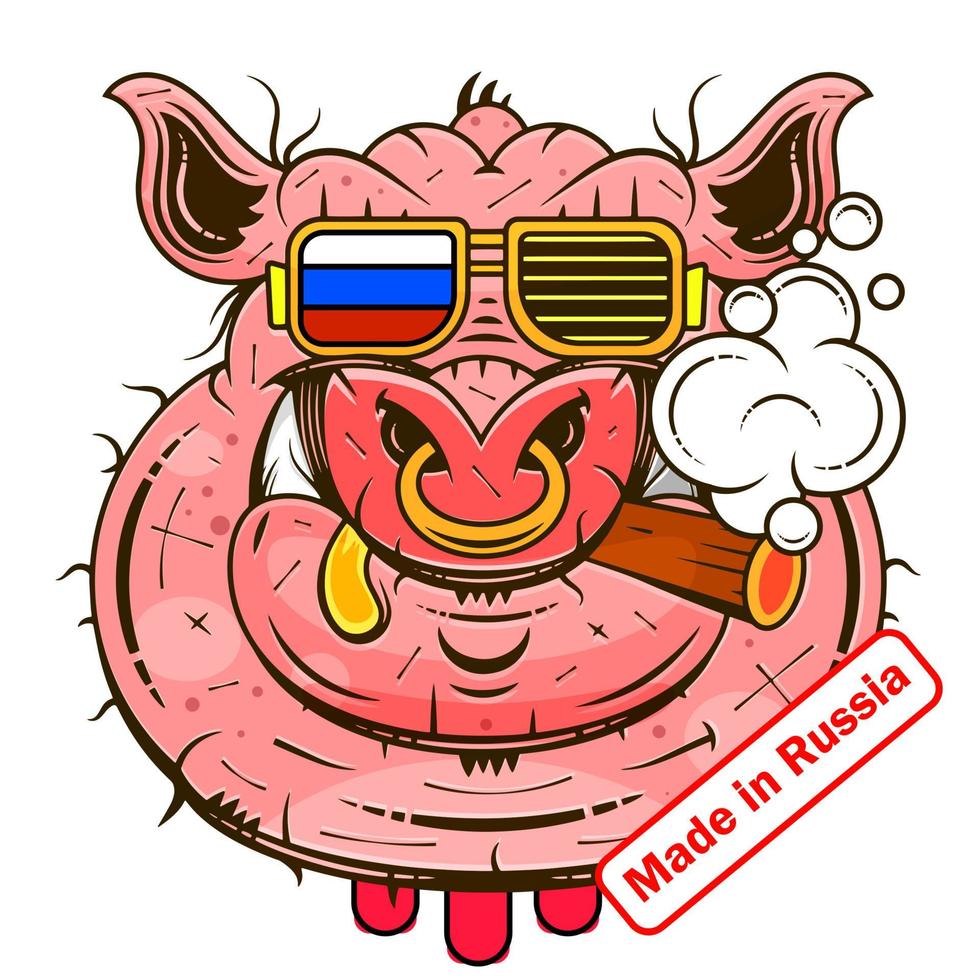 gemaakt in Rusland. vector illustratie