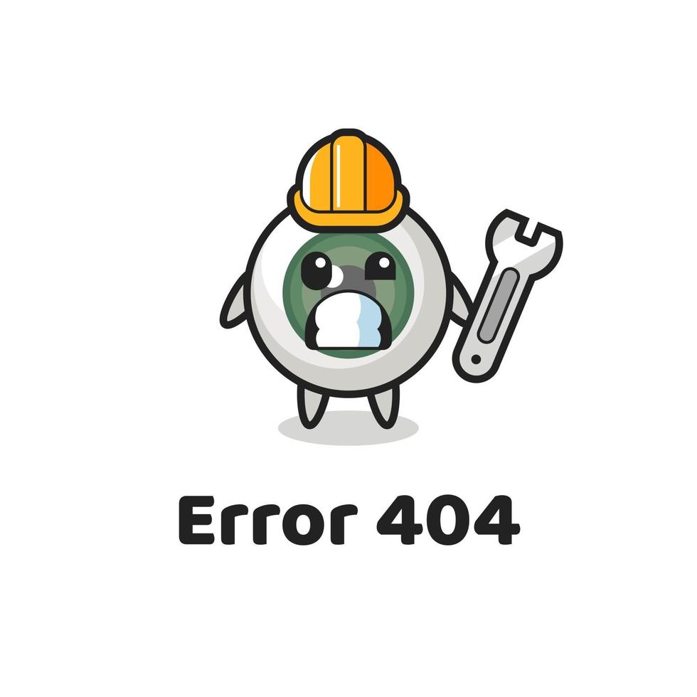 error 404 met de schattige oogbol-mascotte vector