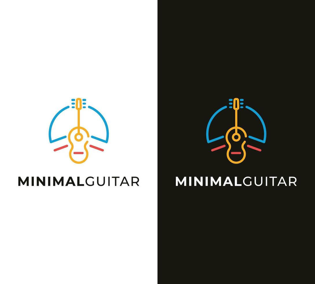 harmonisch elegantie minimalistische gitaar logo vector