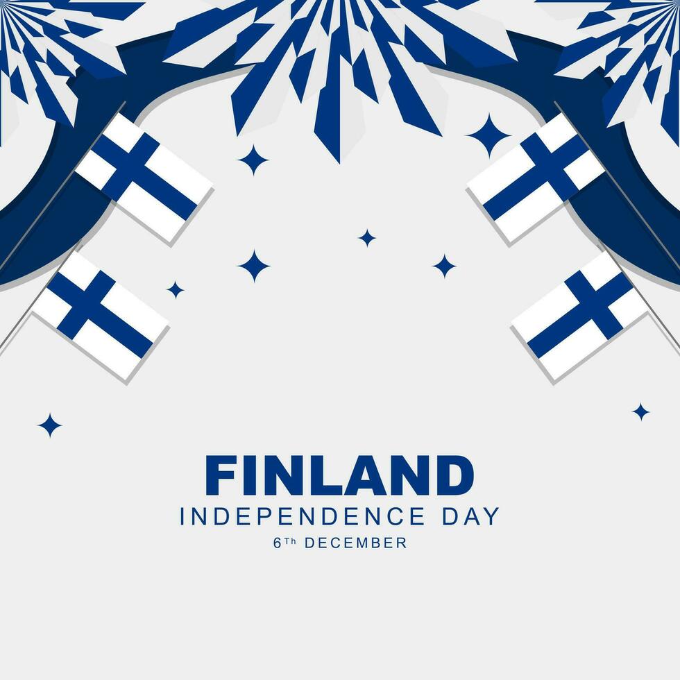 van finland onafhankelijkheid dag is gevierd elke jaar Aan 6 december, groet kaart en poster met Finland vlag. vector illustratie