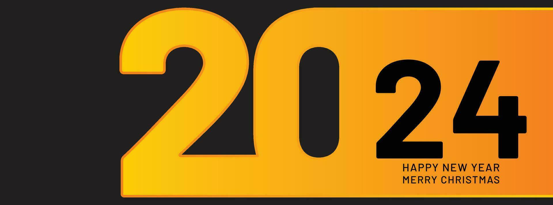 gelukkig nieuw jaar 2024, horizontaal spandoek. brochure of kalender Hoes ontwerp sjabloon. Hoes van bedrijf dagboek voor 20 24 met wensen. de kunst van snijdend papier. vector