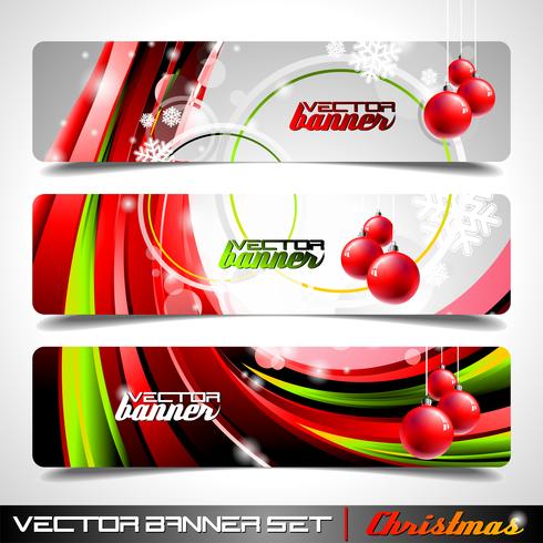 Vectordiebanner op een Kerstmisthema wordt geplaatst. vector