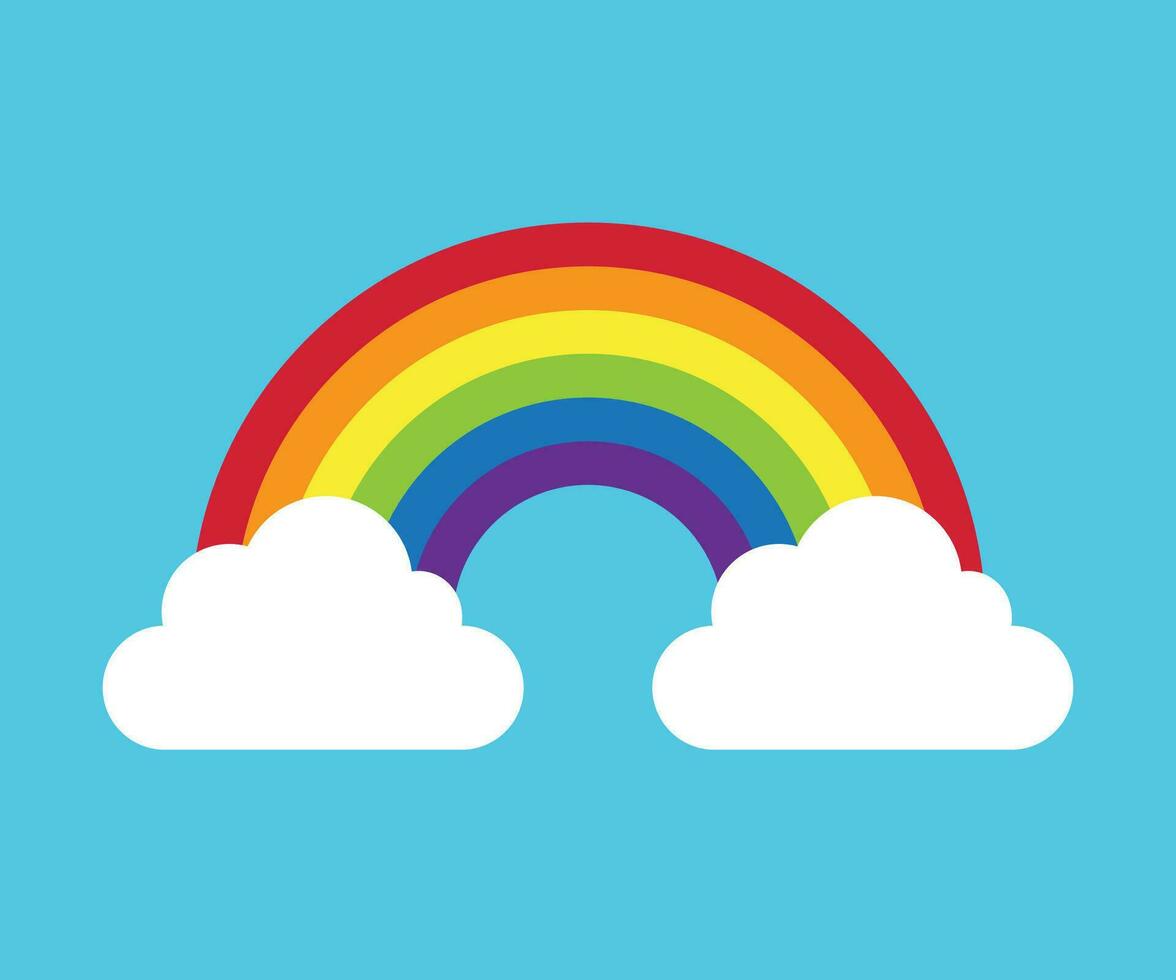 wolk met regenboog icoon vector. regenboog met wolken icoon geïsoleerd Aan wit achtergrond. vector illustratie