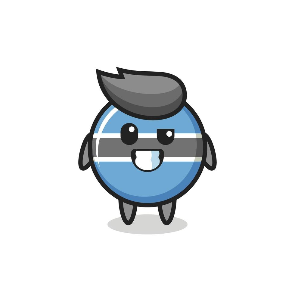 schattige botswana vlag badge mascotte met een optimistisch gezicht vector