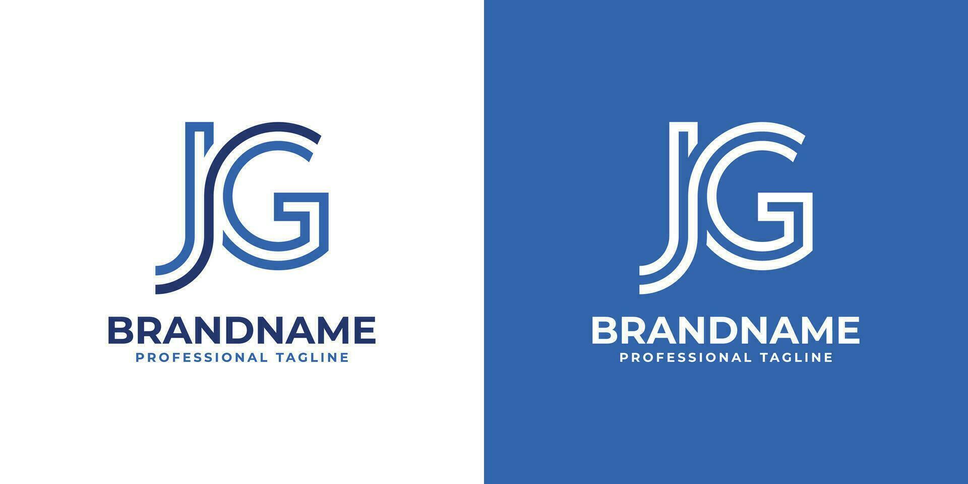 brief jg lijn monogram logo, geschikt voor bedrijf met jg of gj initialen. vector