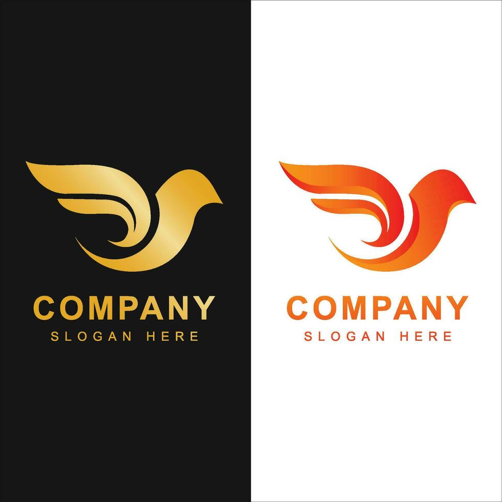 vogel logo sjabloon met lijn kunst stijl. creatief abstract vogel logo verzameling, vogel logo vol kleur. vector