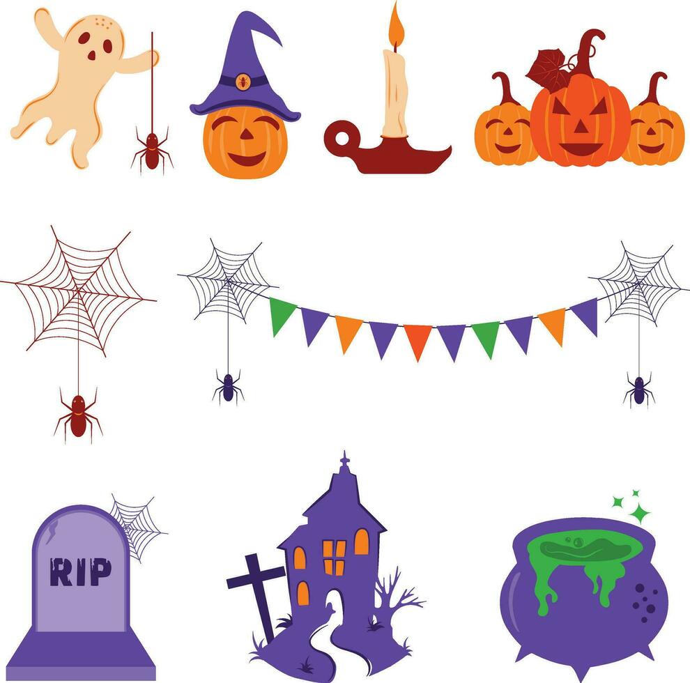 vector halloween elementen collecties voor sociaal media, na, banier, folder en meer