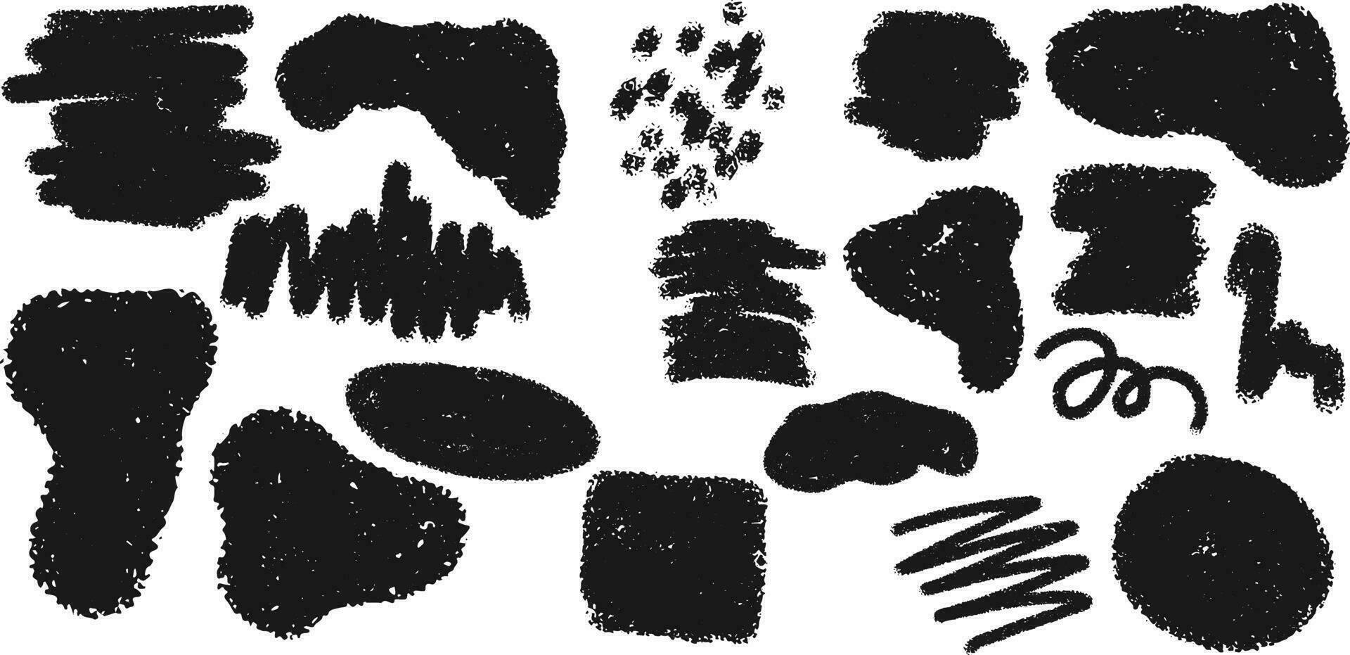 een reeks van zwart inkt beroertes Aan een wit achtergrond vector