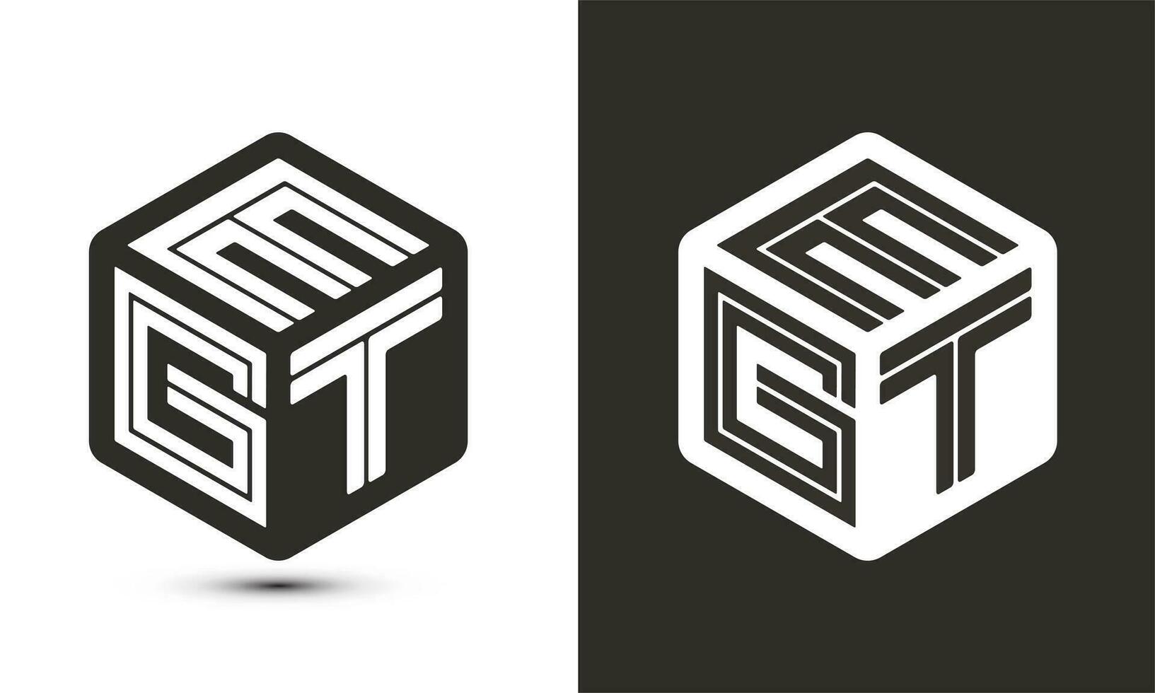 egt brief logo ontwerp met illustrator kubus logo, vector logo modern alfabet doopvont overlappen stijl.