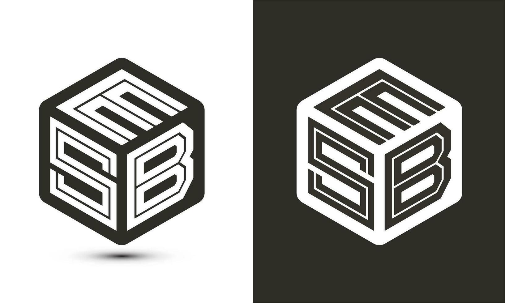 esb brief logo ontwerp met illustrator kubus logo, vector logo modern alfabet doopvont overlappen stijl.