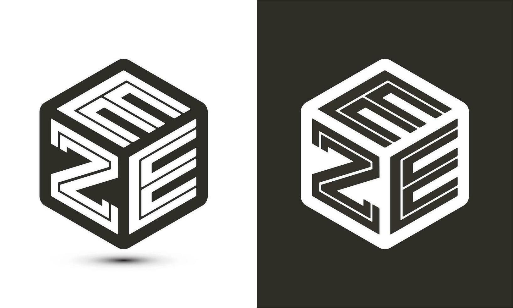 eze brief logo ontwerp met illustrator kubus logo, vector logo modern alfabet doopvont overlappen stijl.