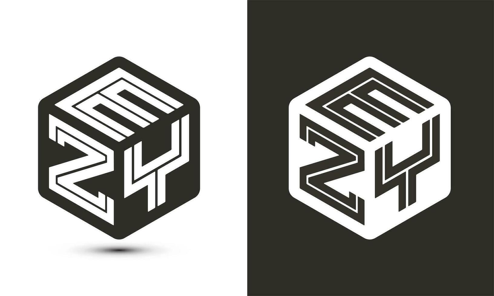 ezy brief logo ontwerp met illustrator kubus logo, vector logo modern alfabet doopvont overlappen stijl.
