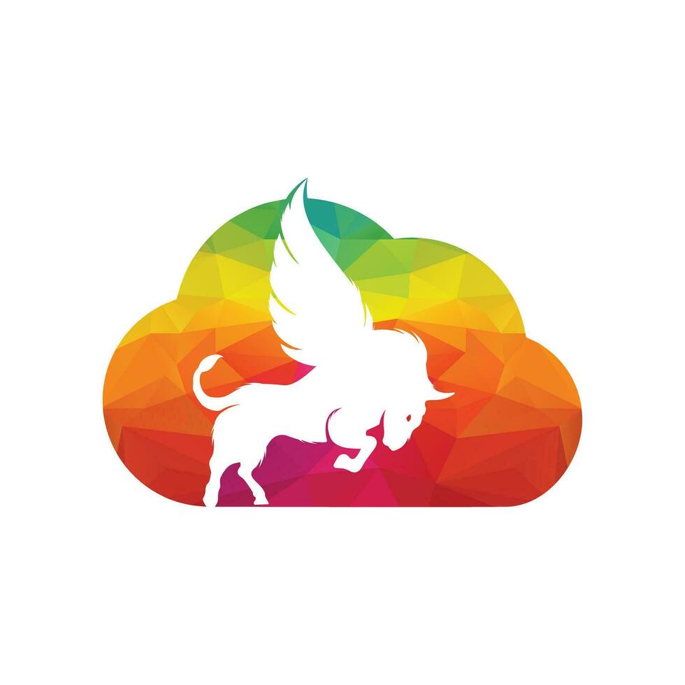stier en Vleugels logo creatief ontwerp. vliegend stier icoon vector illustratie