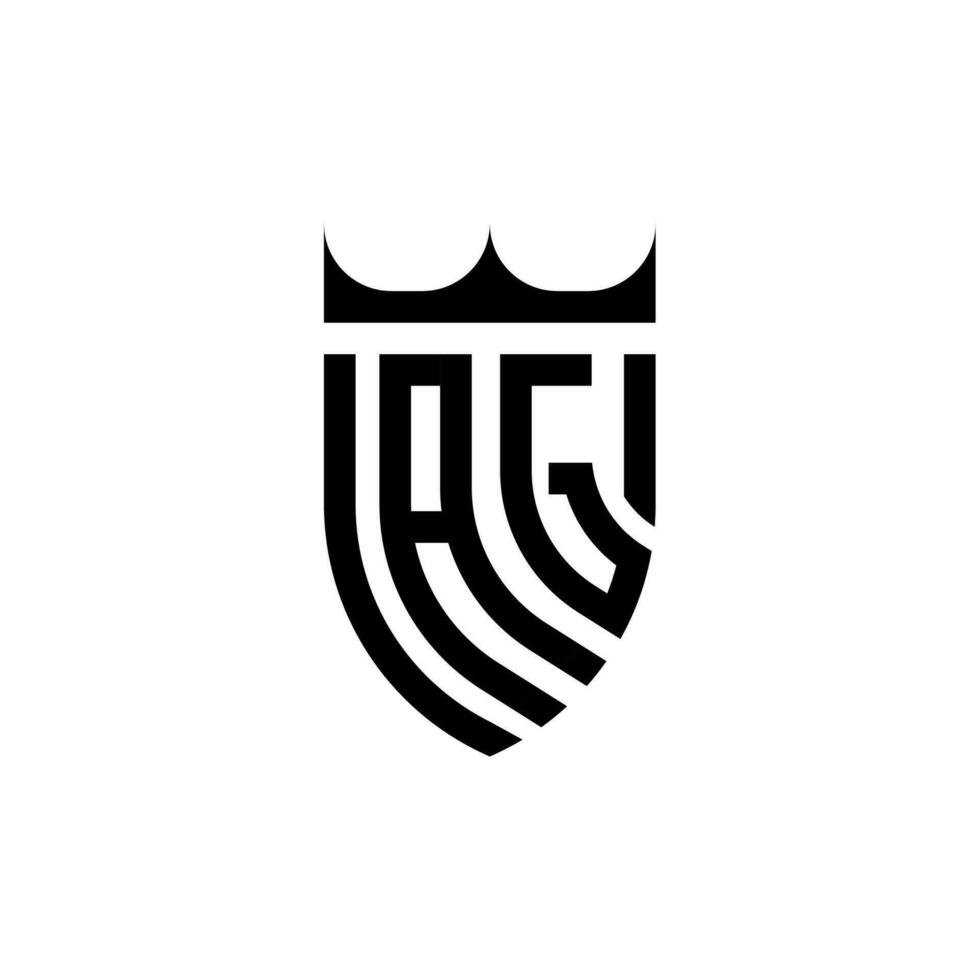 ag kroon schild eerste luxe en Koninklijk logo concept vector