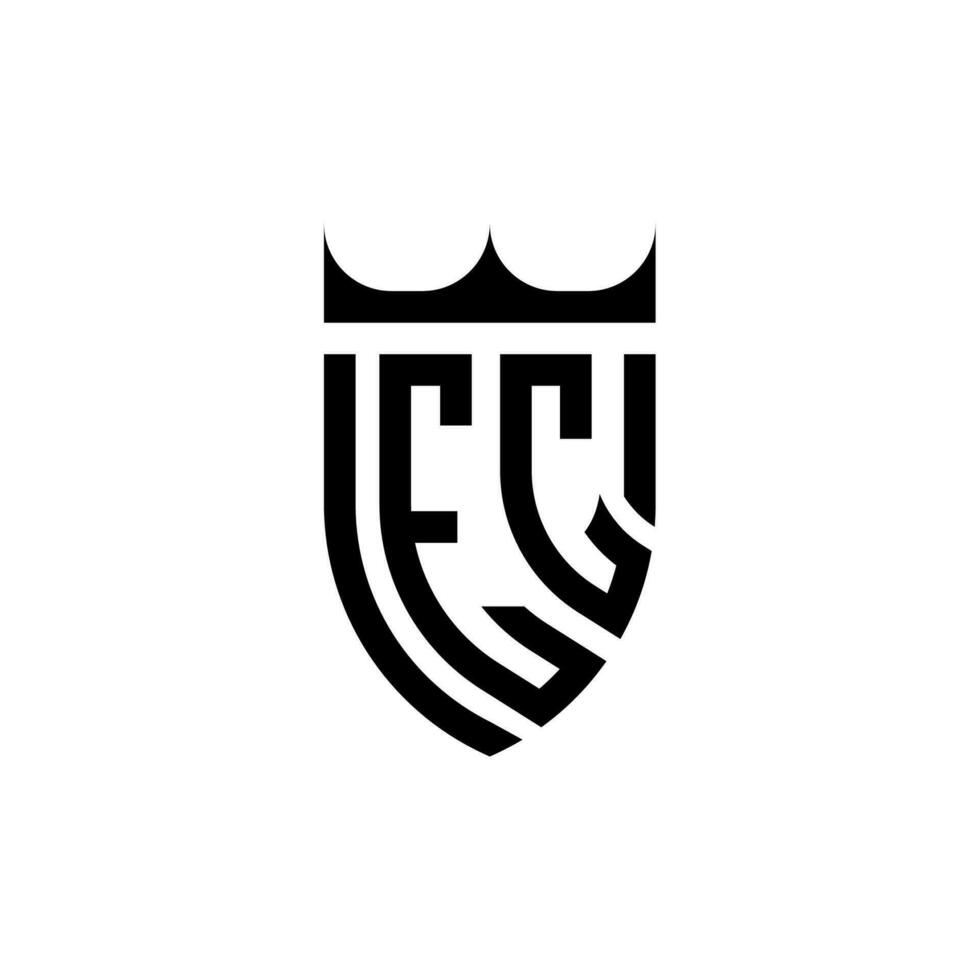 ec kroon schild eerste luxe en Koninklijk logo concept vector