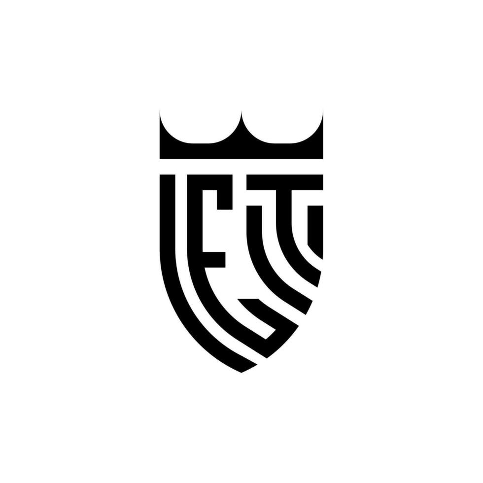 et kroon schild eerste luxe en Koninklijk logo concept vector