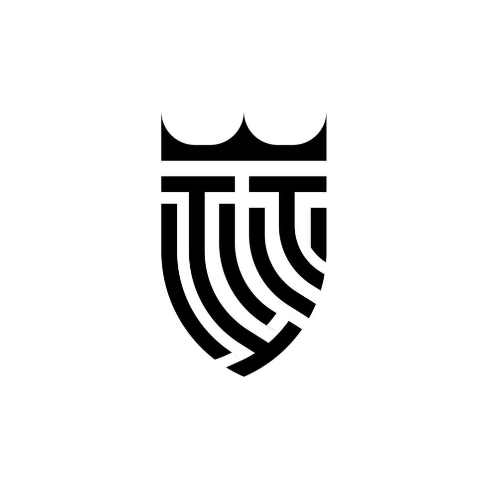 het kroon schild eerste luxe en Koninklijk logo concept vector