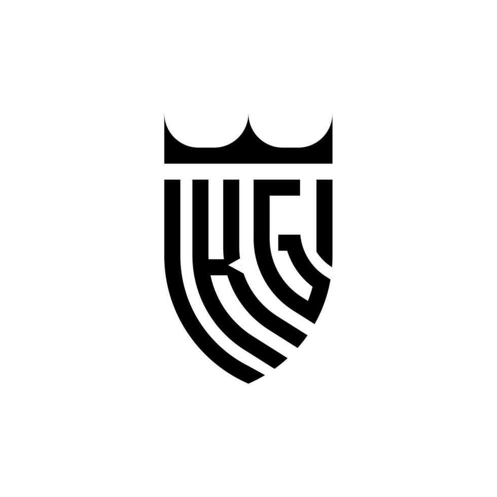 kg kroon schild eerste luxe en Koninklijk logo concept vector